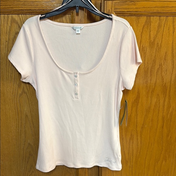 Guess Cream Fitted Short Sleeve T-Shirt - Picture 1 of 4